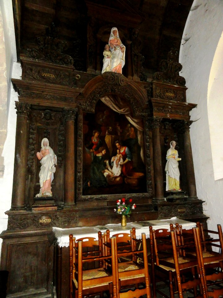 Meurçé (Sarthe) église, retable de la Vierge