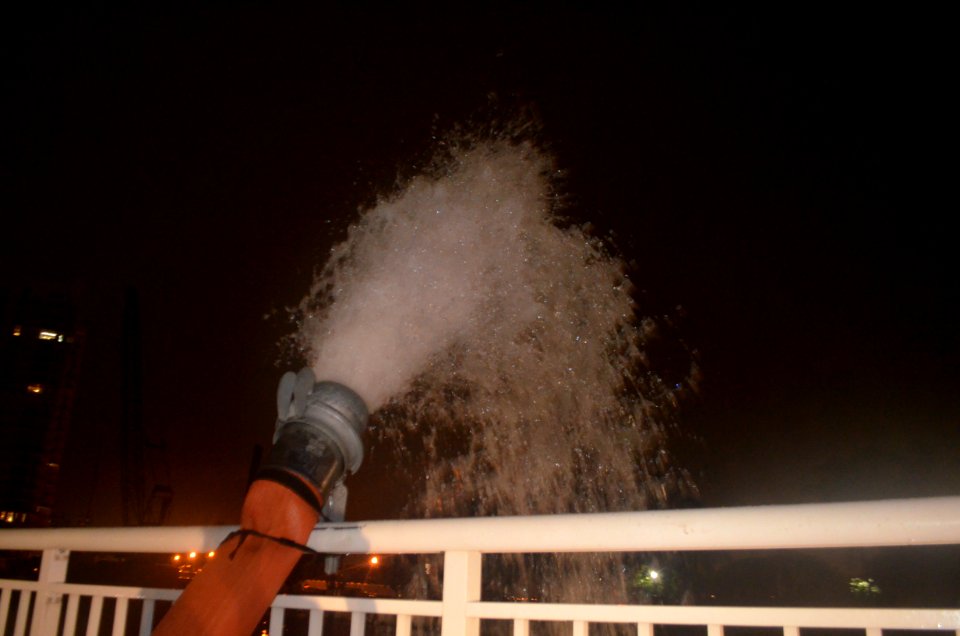 Miami Beach pump tidal flooding with rain at high tide during king tides 13