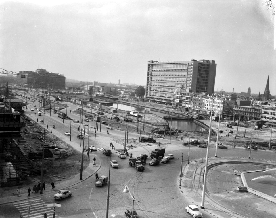 Metrobouw Rotterdam. Overzicht Weena, Bestanddeelnr 913-0172
