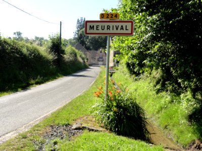 Meurival (Aisne) city limit sign
