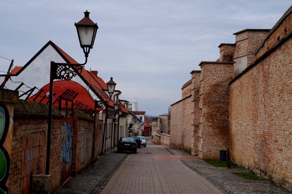 Michalská street and city wall, Trnava, Slovakia