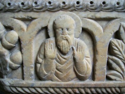 Michelham Priory- detail of holy water stoup