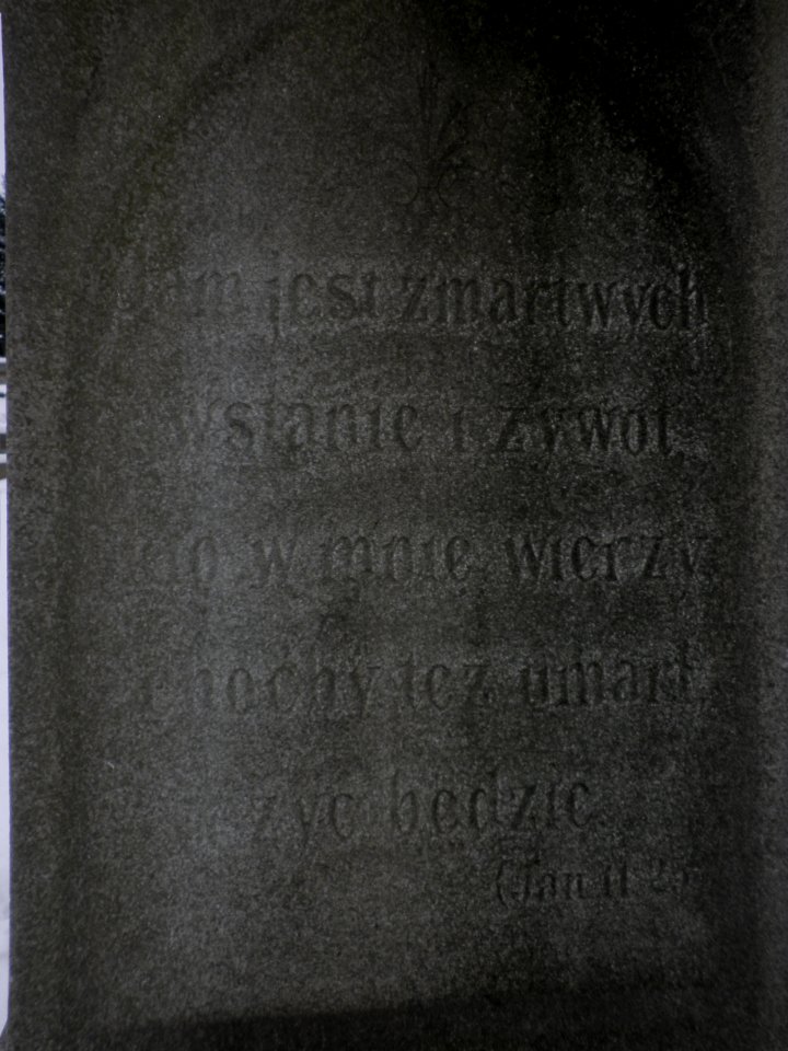 Michalkovice cemetery Lutheran cross inscription