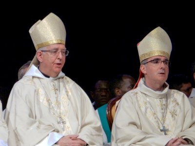 Mgr Guy de Kerimel et Mgr Laurent Percerou