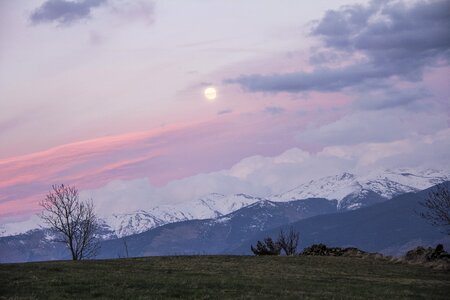 Winter snowy landscape snowy mountain photo