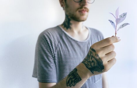 Man arm holding