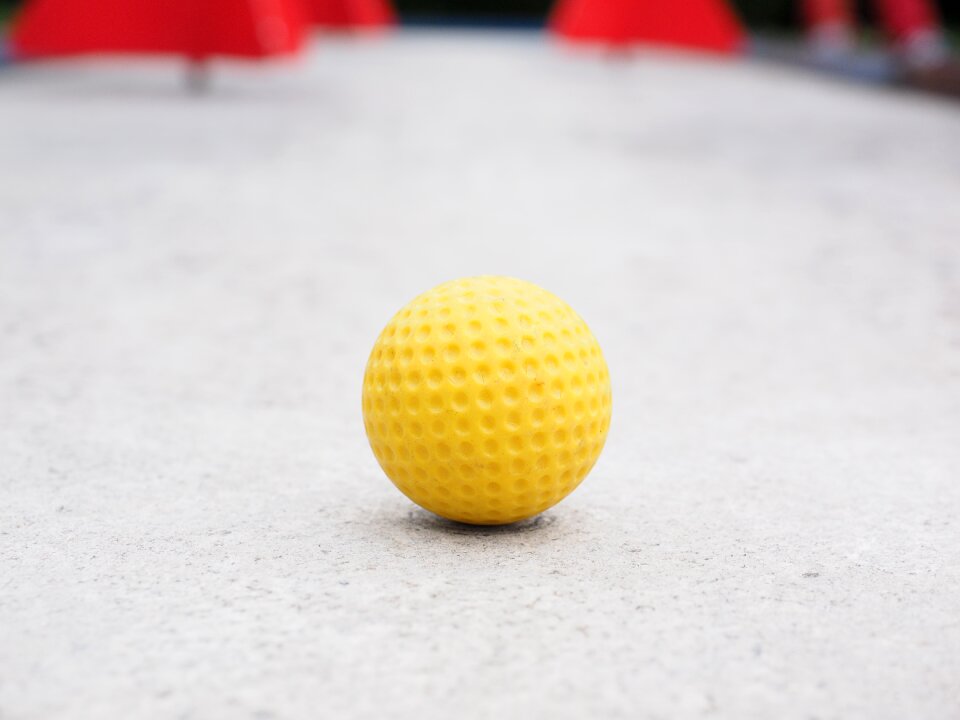 Checkered ball guide miniature golf