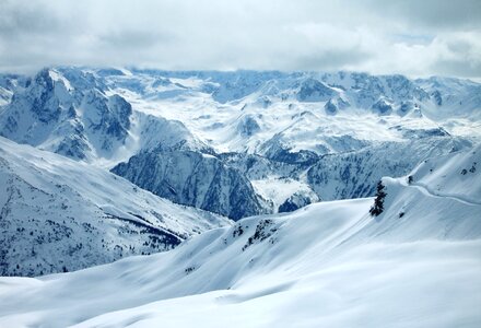 Alpine snow landscape photo