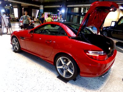 Mercedes-Benz SLK55 AMG (R172) , whose hood is closed. rear