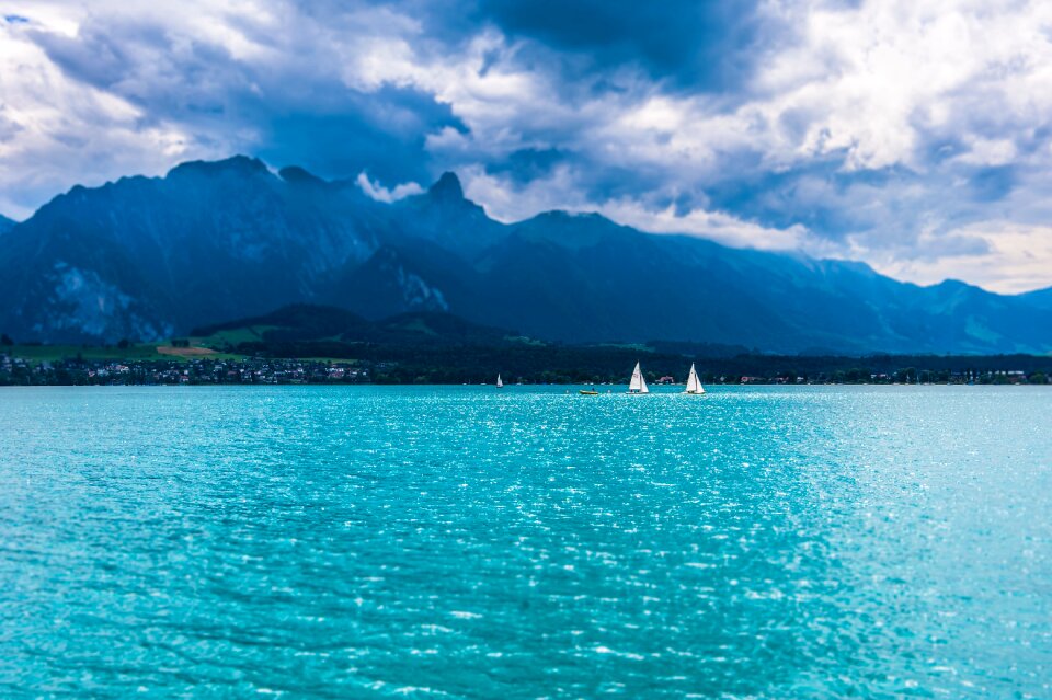 Landscape mountain ocean