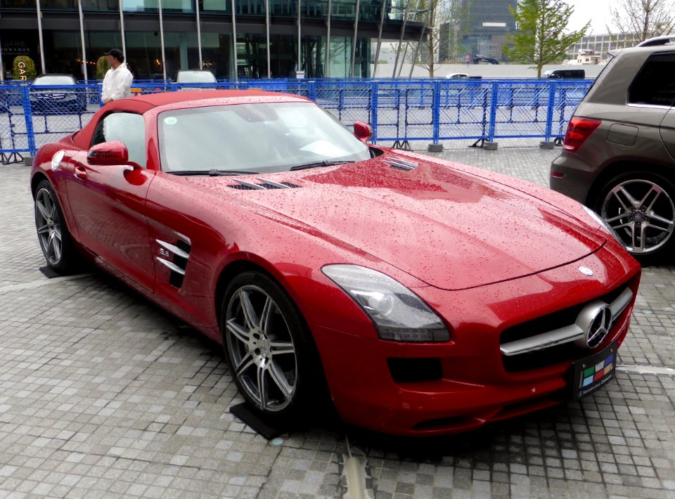 Mercedes-Benz SLS AMG Roadster (R197) , whose hood is closed. front