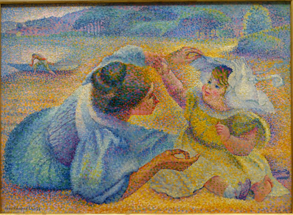Mere jouant avec son enfant, by Henri Edmond Cross, 1897-1898, oil on canvas - Matsuoka Museum of Art - Tokyo, Japan - DSC07417