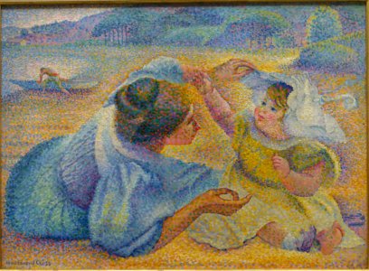 Mere jouant avec son enfant, by Henri Edmond Cross, 1897-1898, oil on canvas - Matsuoka Museum of Art - Tokyo, Japan - DSC07417