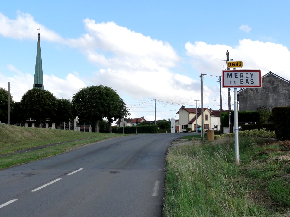 Mercy-le-Bas (Meurthe-et-M.) city limit sign