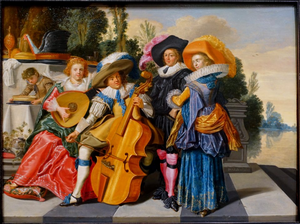 Merry Company on a Terrace, by Dirck Hals, 1625, oil on panel - Fogg Art Museum, Harvard University - DSC01313