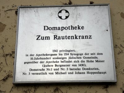 Merseburg Domapotheke Tafel