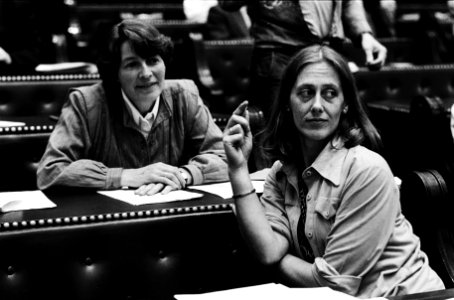 Mevrouw Lambers (rechts) en mevrouw Wessel Tuinstra (beiden D66), Bestanddeelnr 930-3094