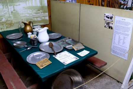 Mess table - Northeast States Civilian Conservation Corps Museum - Shenipsit State Forest - Stafford Springs, Connecticut - DSC04251
