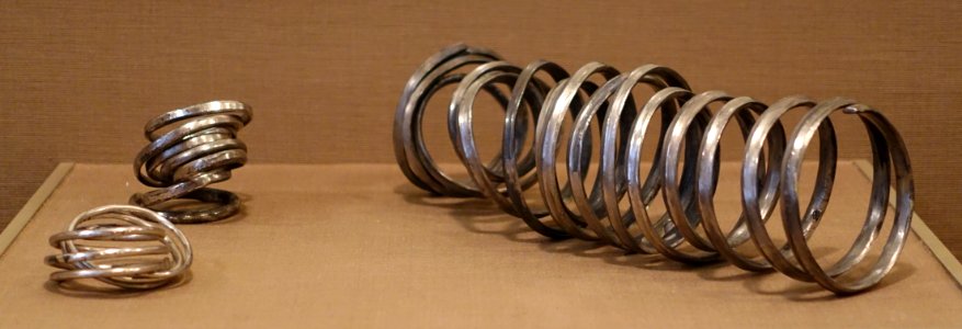 Metal coils of silver used for currency, Mesopotamia - Oriental Institute Museum, University of Chicago - DSC07273