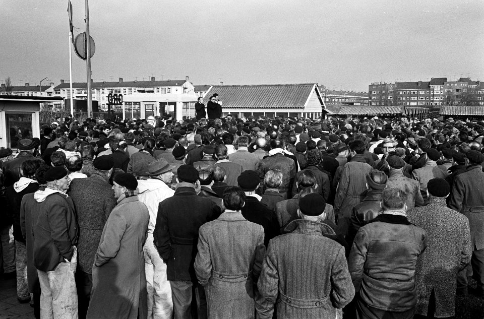 Metaalbewerkers staken in Rotterdam, overzichten, Bestanddeelnr 917-4445
