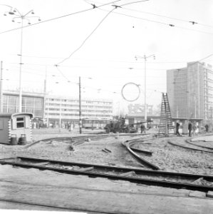 Metro voor het Centraal Station te Rotterdam, verlegging van het tramrailcomplex, Bestanddeelnr 916-3114