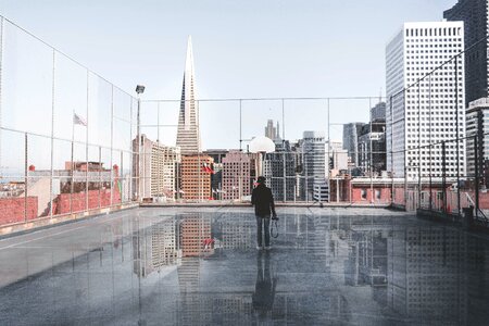 Skyline outdoors basketball court