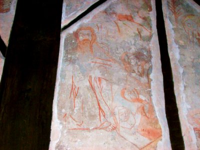 Marton church, mural, detail 4