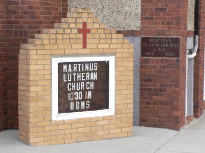 Martinus Lutheran Church (Yankton Co SD) date stone 1