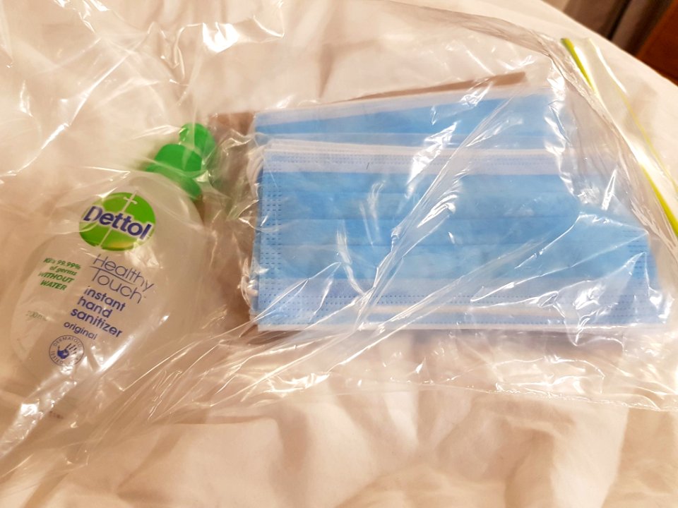 Masks and hand sanitizer
