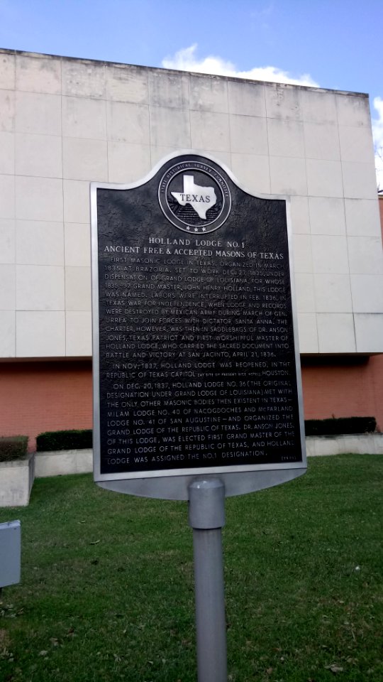 Masonic Lodge Houston Tex Hist Marker
