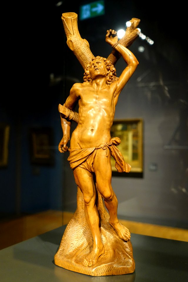 Martyrdom of Saint Sebastian by Georg Schweigger, Nurnberg, 1640-1650, boxwood - Hessisches Landesmuseum Darmstadt - Darmstadt, Germany - DSC01250