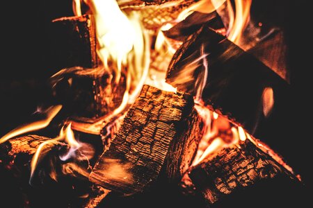 Camping dark fireplace photo