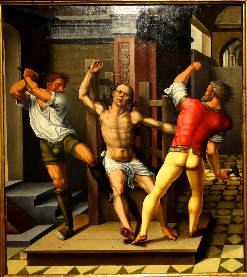 Martyrdom of Saint Quentin, artist unknown, Southern Netherlands, 1537 - Museum M - Leuven, Belgium - DSC05124