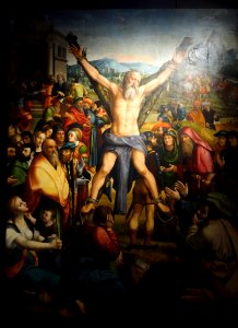 Martyrdom of Saint Andrew by Antonio Semini and Teramo Piaggio, 1532, view 1, oil on wood - Museo Diocesano (Genoa) - DSC01506