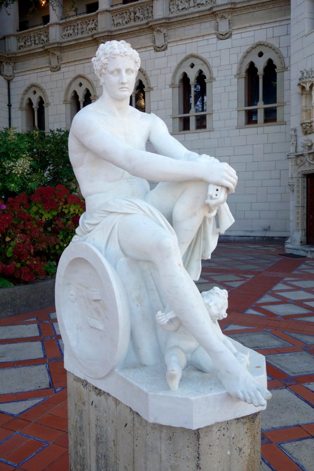Mars Resting with Cupid (copy of Ludovisi Mars) by Umberto Marcellini - Hearst Castle - DSC06664