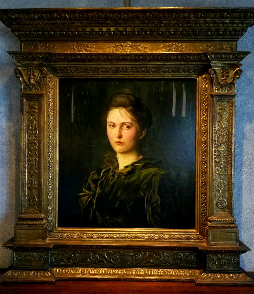 Mary, Portrait of the Artist's Daughter, by Abbott Handerson Thayer, view 1, 1894, reworked 1902, oil on canvas - Hyde Collection - Glens Falls, NY - 20180224 120627