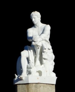 Mars Resting with Cupid (copy of Ludovisi Mars) by Umberto Marcellini - Hearst Castle - DSC06999