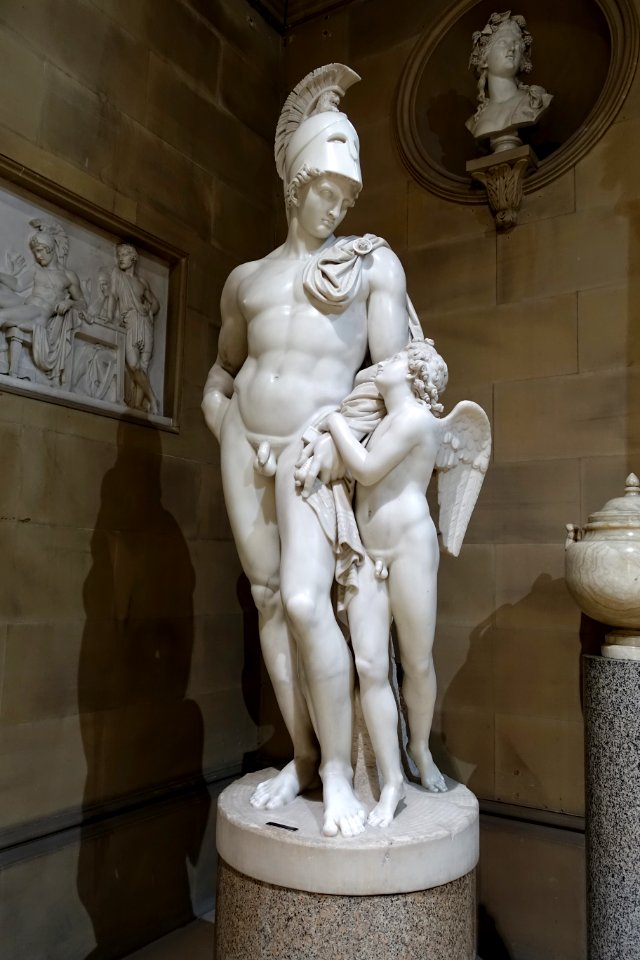 Mars and Cupid by John Gibson, 1825, marble - Sculpture Gallery, Chatsworth House - Derbyshire, England - DSC03472