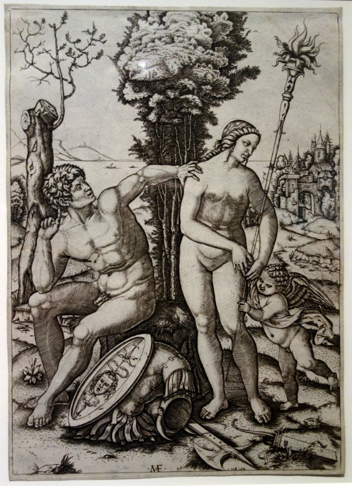 Mars, Venus, and Cupid, by Marcantonio Raimondi, 1508, engraving - National Museum of Western Art, Tokyo - DSC08241