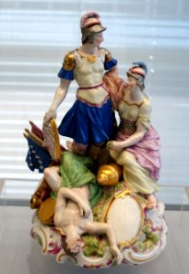 Mars and Athena, J. J. Niedermeyer, Vienna, c. 1750-1755, porcelain, overglaze colors - Germanisches Nationalmuseum - Nuremberg, Germany - DSC02649