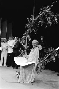 Mary Dresselhuys gehuldigd in cultureel centrum in Aveen Enkele artiesten zingen, Bestanddeelnr 931-9274