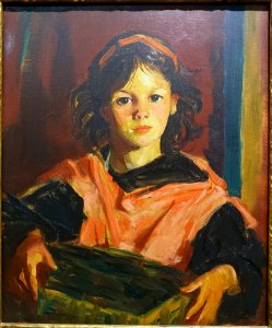 Mary Ann with her Basket, by Robert Henri, 1926, oil on canvas - Currier Museum of Art - Manchester, NH - DSC07573
