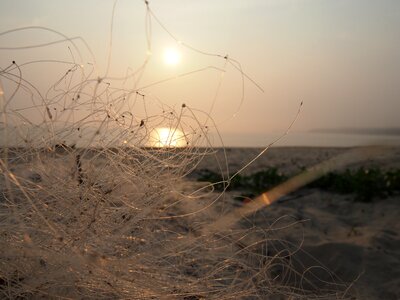 Hai bian fishing nets the evening sun photo