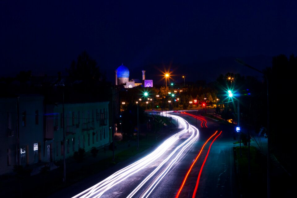 Uzbekistan freezelight night view
