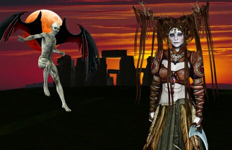 Druid stonehenge witch