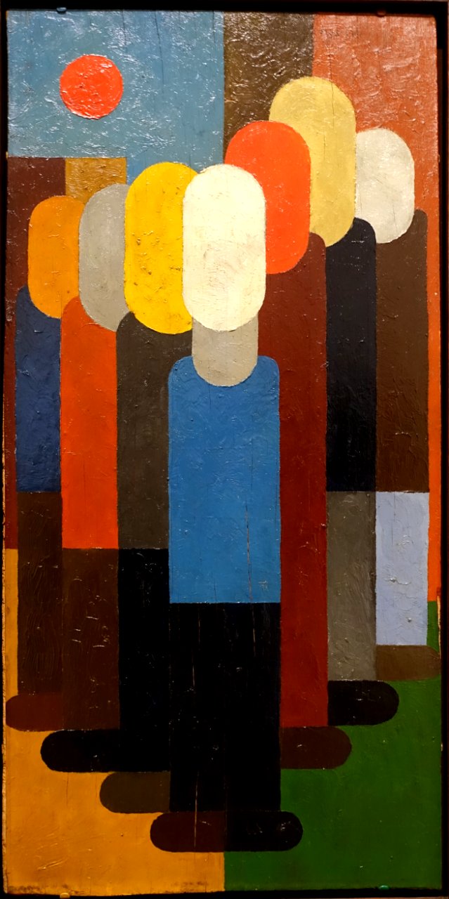 Mass by Franz Wilhelm Seiwert, 1931, oil on wood - Busch-Reisinger Museum - Harvard University - DSC01625