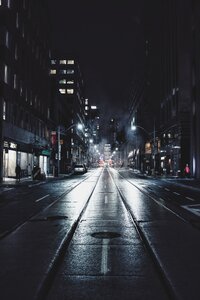 City at night urban people