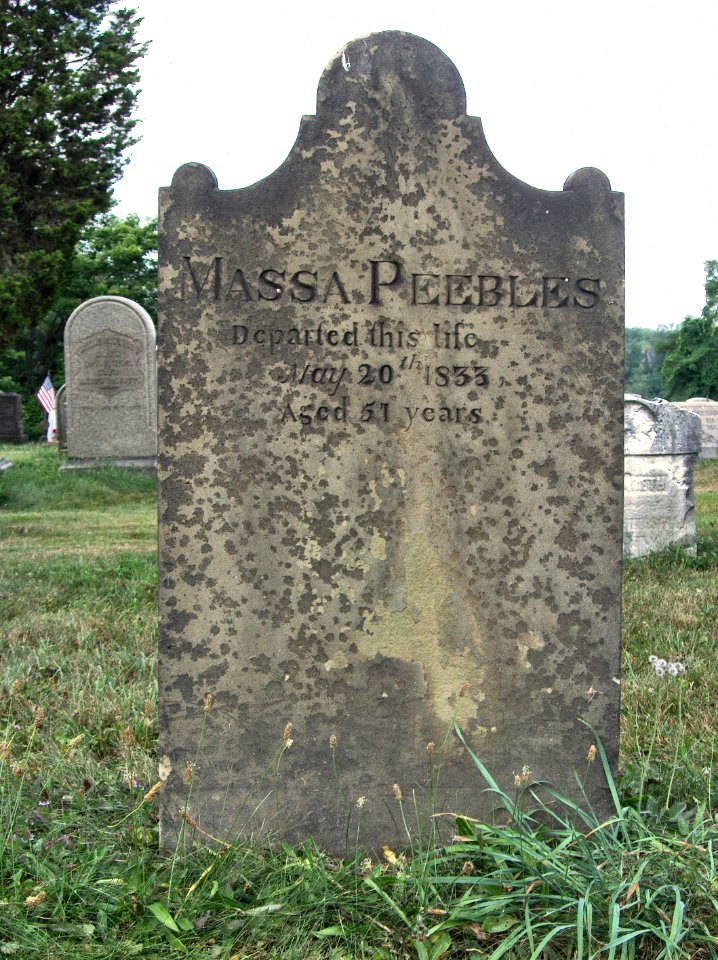 Massa Peebles Tombstone, Hiland Cemetery, 2015-08-17, 01