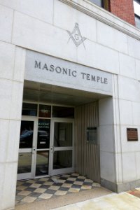 Masonic Temple entrance - Nashua, New Hampshire - DSC07082