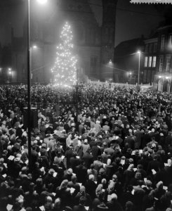 Massale volkskerstzang op het Binnenhof te Den Haag, Bestanddeelnr 911-8944